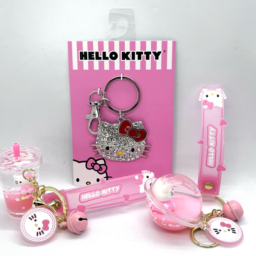 Hello Kitty Bag Charms Lot of 3 Bling Wristlet Sanrio NWT